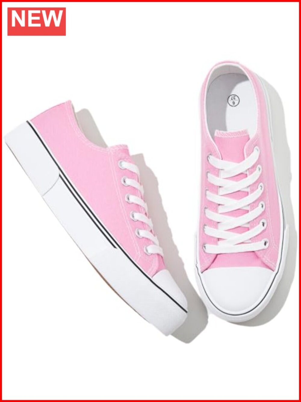 Canvas Tennis Shoes Low Top Lace Up Comfortable Walking Sneakers